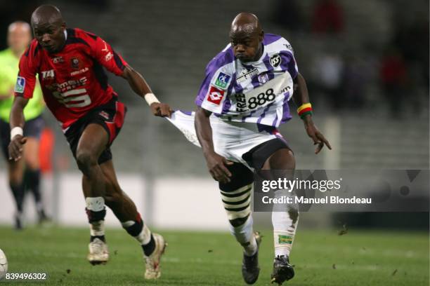 Stephane MBIA ETOUNDI / Achille EMANA - Toulouse / Rennes - - 15eme journee de Ligue 1 -