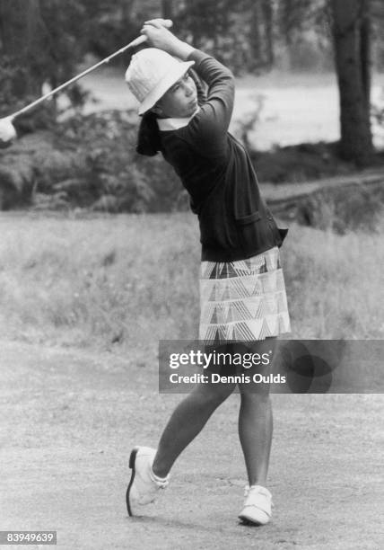 Japanese golfer Hisako 'Chako' Higuchi competing on the second day of the Colgate European Women's Professional Golf Championship at Sunningdale Golf...