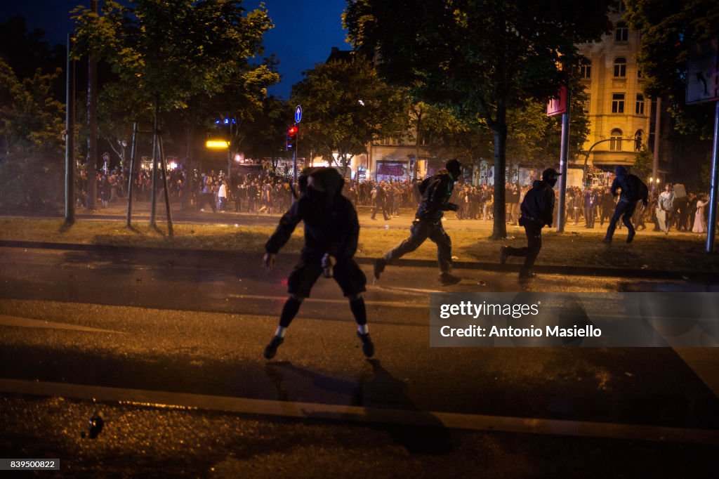 Three days riots against g20 summit in Hamburg