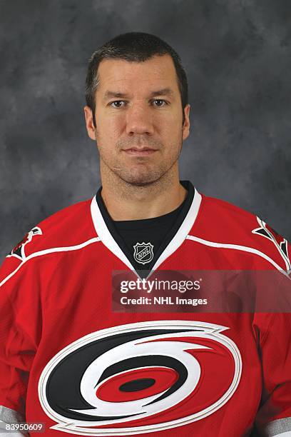Scott Walker of the Carolina Hurricanes poses for his official headshot for the 2008-2009 NHL season.