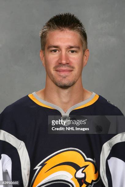 Jochen Hecht of the Buffalo Sabres poses for his official headshot for the 2008-2009 NHL season.