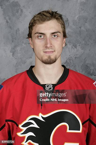 Matt Pelech of the Calgary Flames poses for his official headshot for the 2008-2009 NHL season.