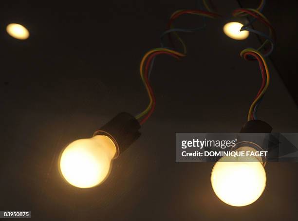 Light bulbs are pictured on December 7, 2008 in Brussels. The EU was set on December 8, 2008 to fix dates for the gradual banning of traditional...