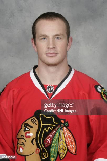 Jack Skille of the Chicago Blackhawks poses for his official headshot for the 2008-2009 NHL season.