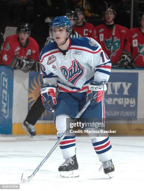 Garrett Mitchell of the Regina Pats skates against the Kelowna Rockets on December 5, 2008 at Prospera Place in Kelowna, Canada.