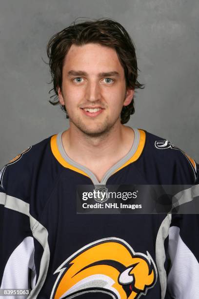 Jhonas Enroth of the Buffalo Sabres poses for his official headshot for the 2008-2009 NHL season.