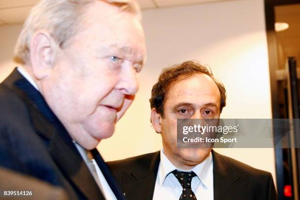 Lennart JOHANSSON / Michel PLATINI - - Inauguration des nouveaux locaux de l'instance nationale - FFF,