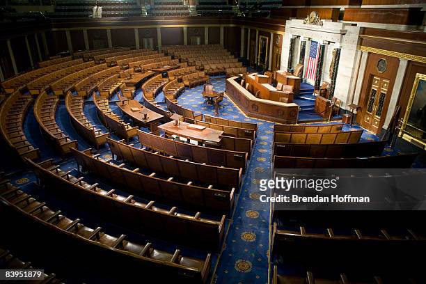 The U.S. House of Representatives chamber is seen December 8, 2008 in Washington, DC. Members of the media were allowed access to film and photograph...