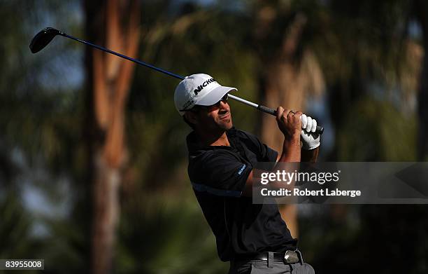 James Nitties makes a tee shot during the final round of the 2008 PGA Tour Qualifying Tournament on December 8, 2008 at the PGA West Golf Club in La...