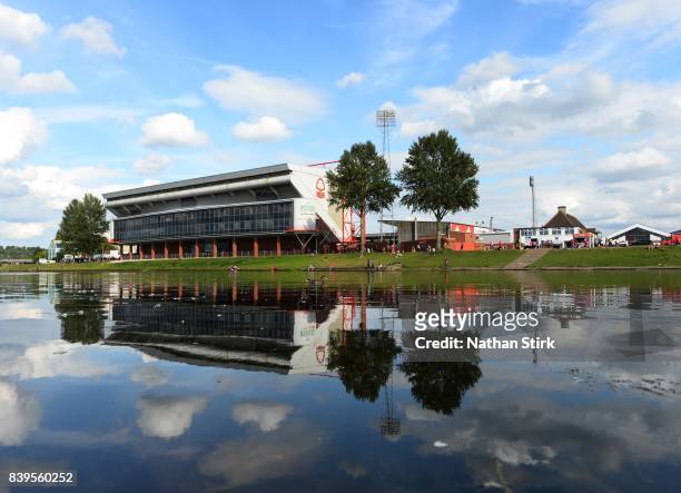 General view of the City Ground before the Sky Bet Championship match between Nottingham Forest and Leeds United at City Ground on August 26, 2017 in...