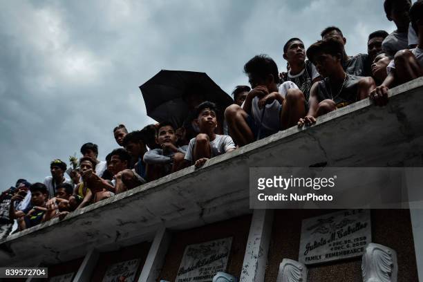 Relatives and friends attend the funeral rites of Kian Loyd Delos Santos in Caloocan, Metro Manila, Philippines, August 26, 2017. Amidst the drug...