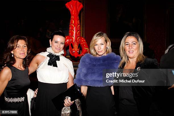 Sylvie Rousseau, Princesse Kasia Al Thani, Estelle Lefebure and Cynthia Sarkis attend the Niut de l'Enfance at Chateau de Versailles on December 8,...