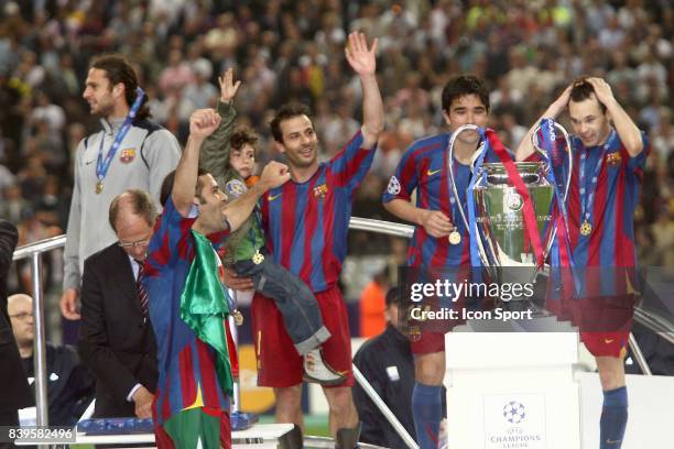 Ludovic GIULY et son fils - - Fc Barcelone / Arsenal - Finale de la Ligue des Champions - Stade de France - Paris,