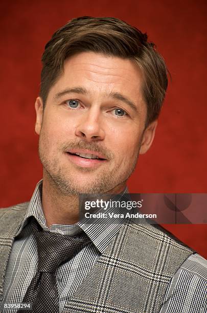 Brad Pitt at "The Curious Case of Benjamin Button" press conference at Warner Bros. Studios on December 6, 2008 in Burbank, California.