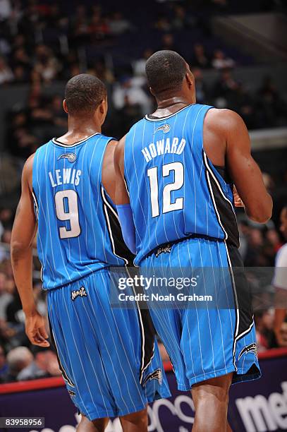 Rashard Lewis and Dwight Howard of the Orlando Magic stand together during their game against the Los Angeles Clippers at Staples Center on December...