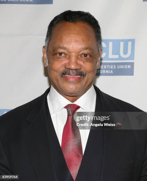 Rev. Jesse Jackson arrives at ACLU of Southern California's annual Bill of Rights Dinner held at The Beverly Wilshire Hotel on December 8, 2008 in...