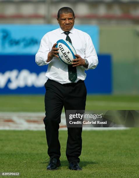 Allister Coetzee head coach of South Africa looks on prior the round two match between Argentina and South Africa as part of The Rugby Championship...