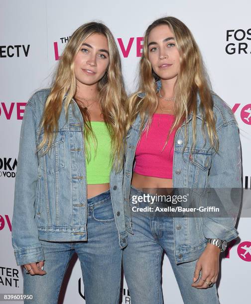 Artists The Kaplan Twins arrive at the Los Angeles Premiere of 'The Layover' at ArcLight Hollywood on August 23, 2017 in Hollywood, California.