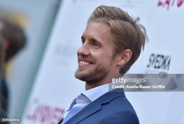 Actor Matt Barr arrives at the Los Angeles Premiere of 'The Layover' at ArcLight Hollywood on August 23, 2017 in Hollywood, California.