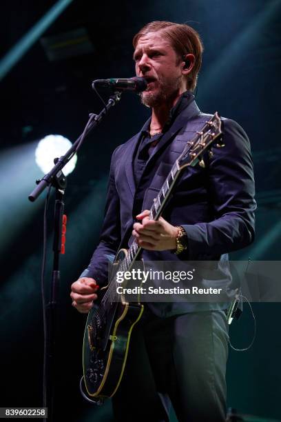 Paul Banks of Interpol performs at Kraftwerk Rummelsburg on August 26, 2017 in Berlin, Germany.