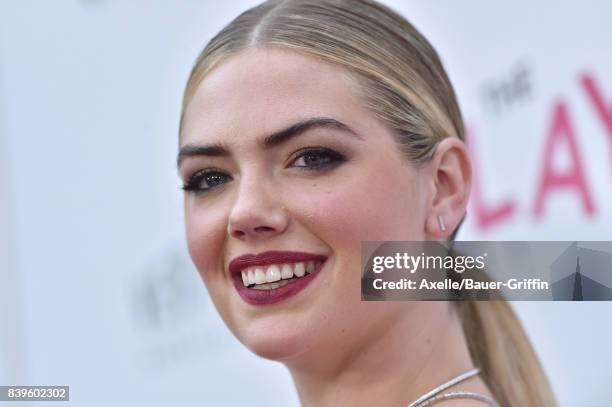 Model Kate Upton arrives at the Los Angeles Premiere of 'The Layover' at ArcLight Hollywood on August 23, 2017 in Hollywood, California.