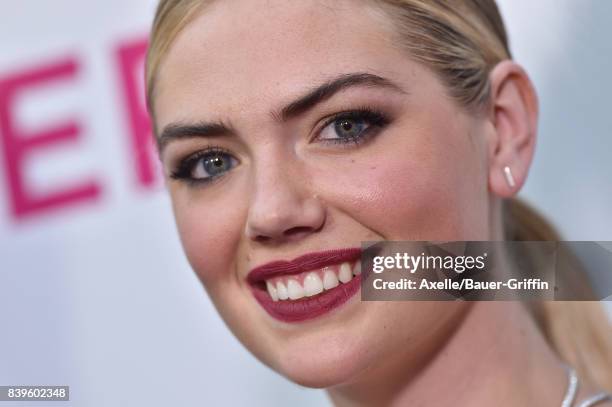 Model Kate Upton arrives at the Los Angeles Premiere of 'The Layover' at ArcLight Hollywood on August 23, 2017 in Hollywood, California.