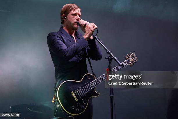 Paul Banks of Interpol performs at Kraftwerk Rummelsburg on August 26, 2017 in Berlin, Germany.