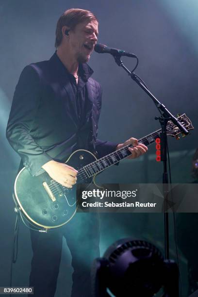 Paul Banks of Interpol performs at Kraftwerk Rummelsburg on August 26, 2017 in Berlin, Germany.