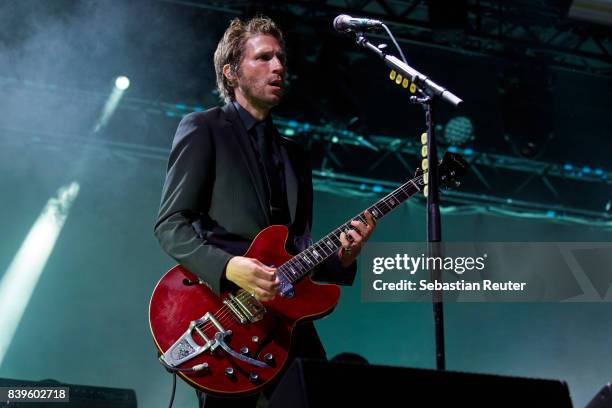 Paul Banks of Interpol performs at Kraftwerk Rummelsburg on August 26, 2017 in Berlin, Germany.