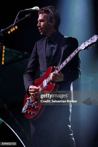 Daniel Kessler of Interpol performs at Kraftwerk Rummelsburg on August 26, 2017 in Berlin, Germany.