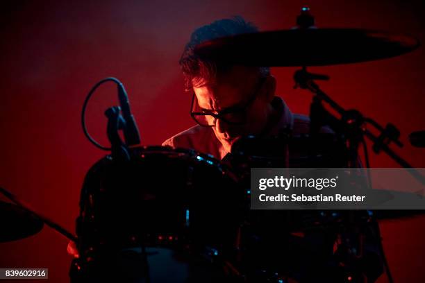 Samuel Fogarino of Interpol performs at Kraftwerk Rummelsburg on August 26, 2017 in Berlin, Germany.