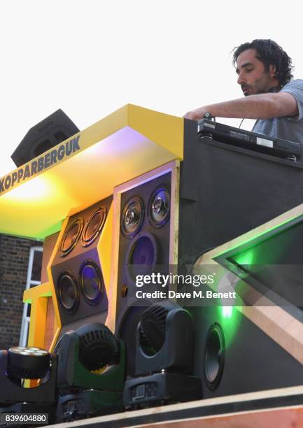 Yoda gets the party started and encourages guests to exchange their empty bottles for beats at Kopparbergs Recycling Rig event at Number 90 in...