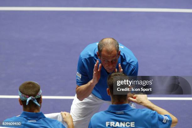 Guy FORGET / Mickael LLODRA / Arnaud CLEMENT - - France / Roumanie - 1er tour Coupe Davis - Clermont Ferrand,
