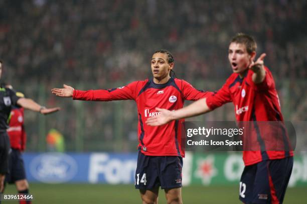 Peter ODEMWINGIE / Mathieu BODMER - - Lille / Manchester United - 1/8 finale aller Champions League,