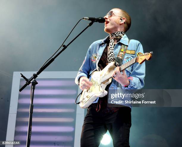 Alex Trimble of Two Door Cinema Club performs at Leeds Festival at Bramhall Park on August 26, 2017 in Leeds, England.