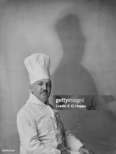 The master chef at the Savoy Hotel sits for a portrait, London, 1928.