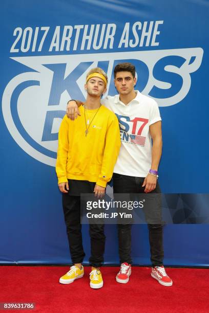 Jack Johnson and Jack Gilinsky of Jack & Jack attend the 22nd Annual Arthur Ashe Kid's Day event at the USTA Billie Jean King National Tennis Center...