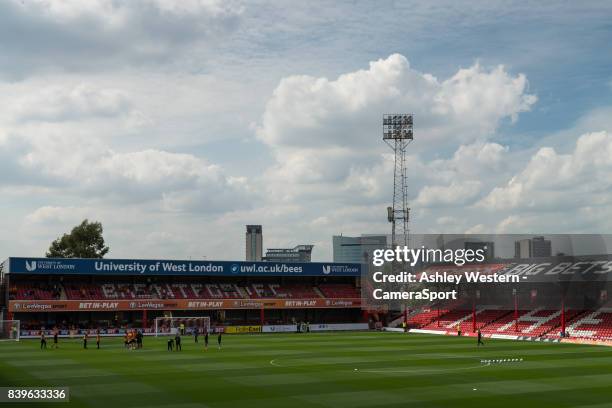 General view of Griffin Park, home of Brentford FC before the Sky Bet Championship match against Wolverhampton Wanderers on August 26, 2017 in...