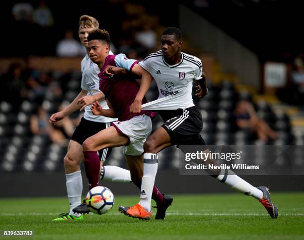 Harvey Knibbs of Aston Villa during the Premier League 2 match between Fulham and Aston Villa at Craven Cottage on August 26, 2017 in London, England.