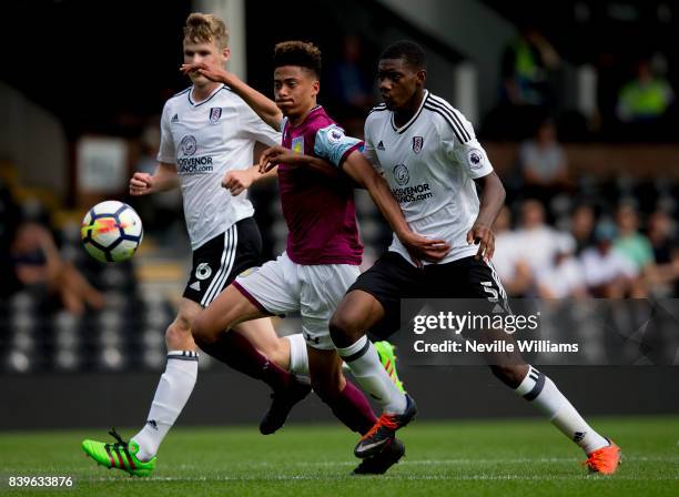 Harvey Knibbs of Aston Villa during the Premier League 2 match between Fulham and Aston Villa at Craven Cottage on August 26, 2017 in London, England.