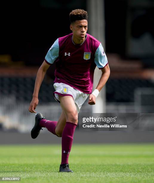 Harvey Knibbs of Aston Villa during the Premier League 2 match between Fulham and Aston Villa at Craven Cottage on August 26, 2017 in London, England.