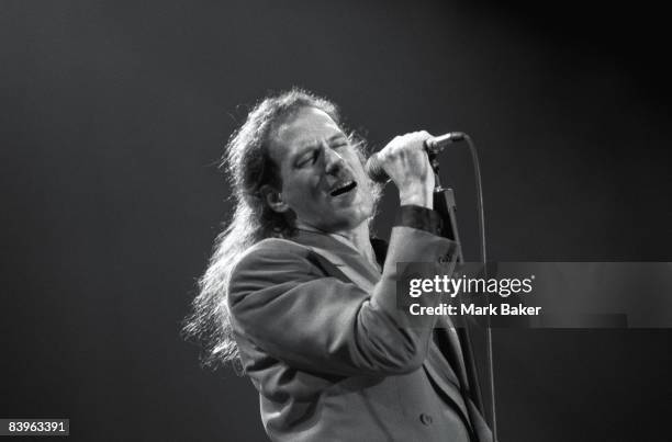 Michael Bolton performing live on stage at the Wembley Arena, London, 11th November 1991.