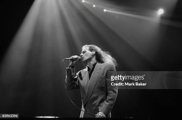 Michael Bolton performing live on stage at the Wembley Arena, London, 11th November 1991.