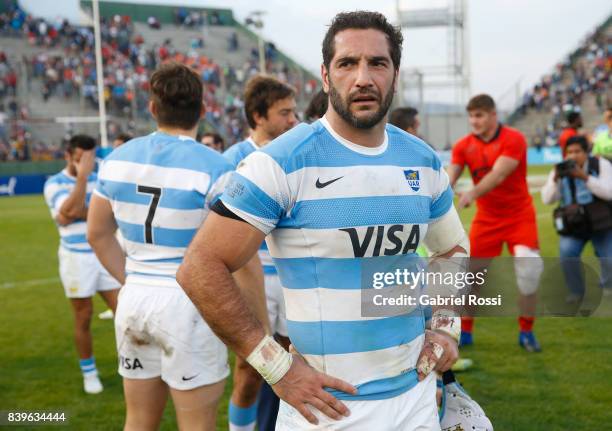 Juan Manuel Leguizamon of Argentina looks dejected after the round two match between Argentina and South Africa as part of The Rugby Championship...