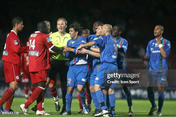 Incidents entre Frederic MENDY et Mario LOJA - - Creteil / Montepllier - 35 eme journee de Ligue 2,