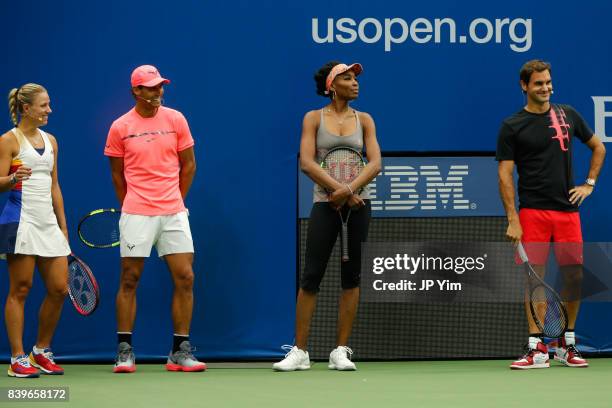 Angelique Kerber, Rafael Nadal, Venus Williams and Roger Federer participate in the 22nd Annual Arthur Ashe Kid's Day event at the USTA Billie Jean...