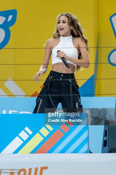Skylar Stecker performs on stage during the 22nd Annual Arthur Ashe Kids' Day at USTA Billie Jean King National Tennis Center on August 26, 2017 in...