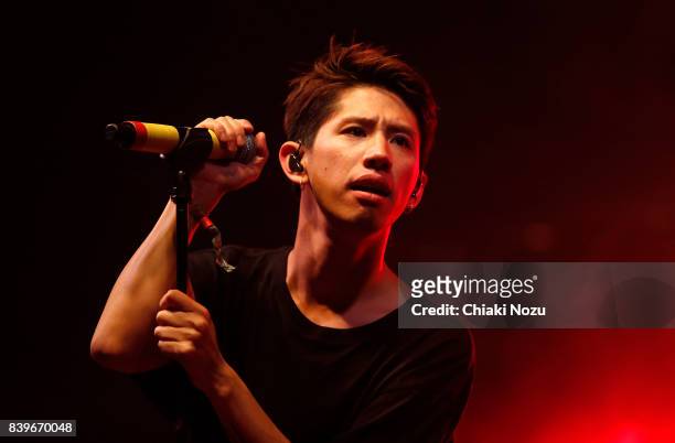Takahiro Moriuchi of One OK Rock performs at Reading Festival at Richfield Avenue on August 26, 2017 in Reading, England.