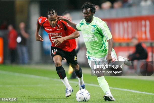 Jimmy BRIAND / Pascal FEINDOUNO - - Rennes / Saint Etienne - 3eme journee de Ligue 1 -