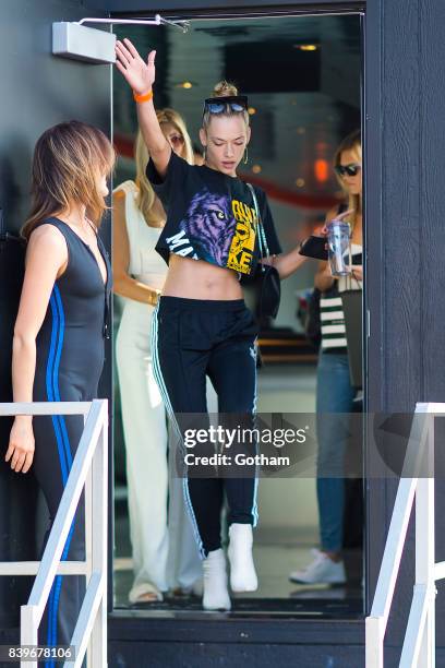 Model Hannah Ferguson is seen in Chelsea on August 26, 2017 in New York City.